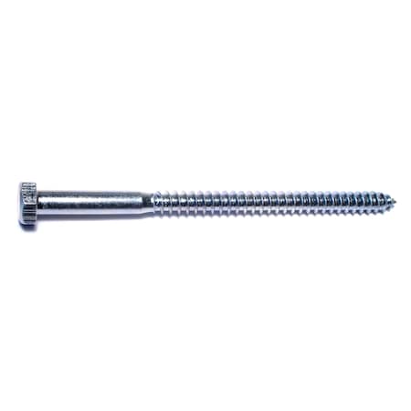 Midwest Fastener Lag Screw, 5/16 in, 5 in, Steel, Zinc Plated Hex Hex Drive, 50 PK 01308